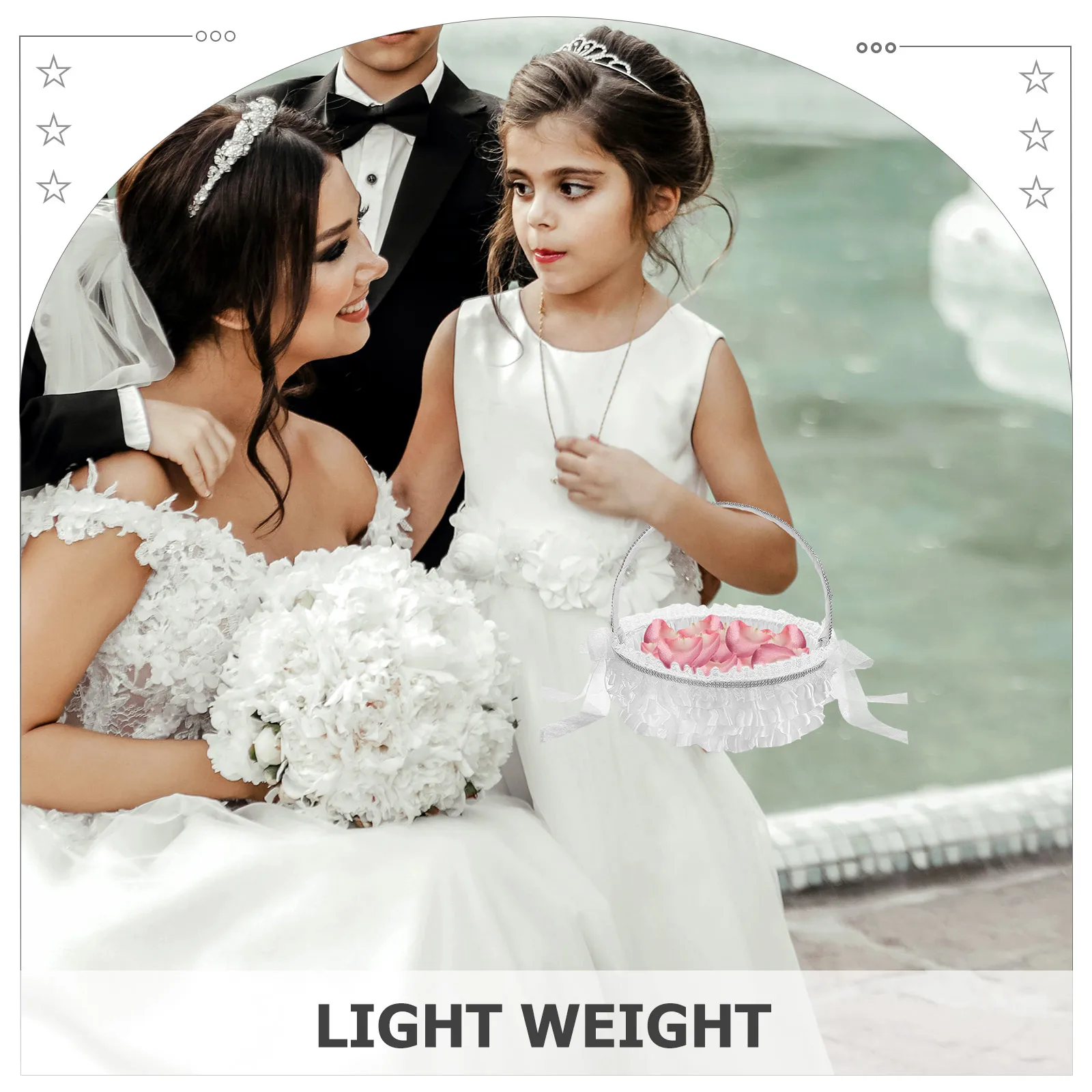 

Flower Girl Rustic Wedding Flower Petal Basket Lightweight Portable Floral Storage Basket High-Grade Material Exquisite Wedding
