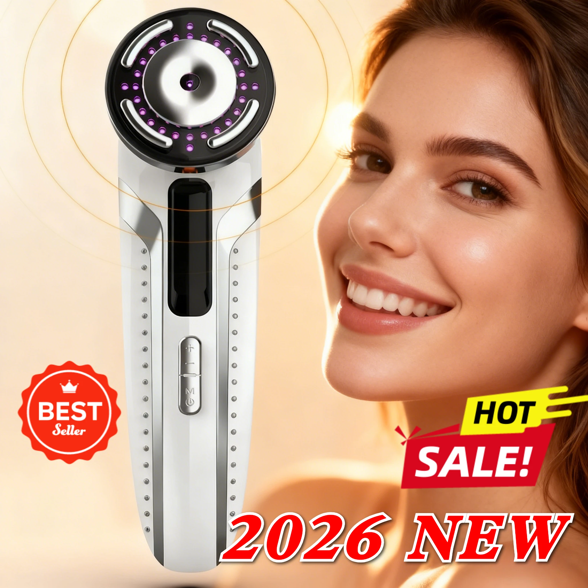 2026 NEUES professionelles Micro-RF-Hautstraffungsgerät mit Heiß-Kaltmodi und EMS-Strom für Anti-Aging- und Gesichtsverjüngung