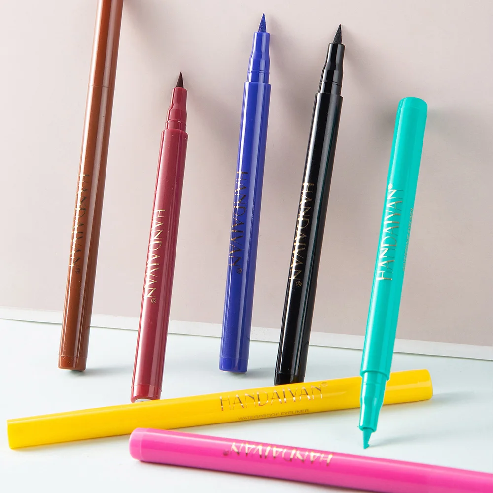 Colorful Eyeliner Pen Eyes Makeup Orange Waterproof Blue Green Eye Liner Make up Cosmetics Long-lasting Smooth Eyeliners Pencil