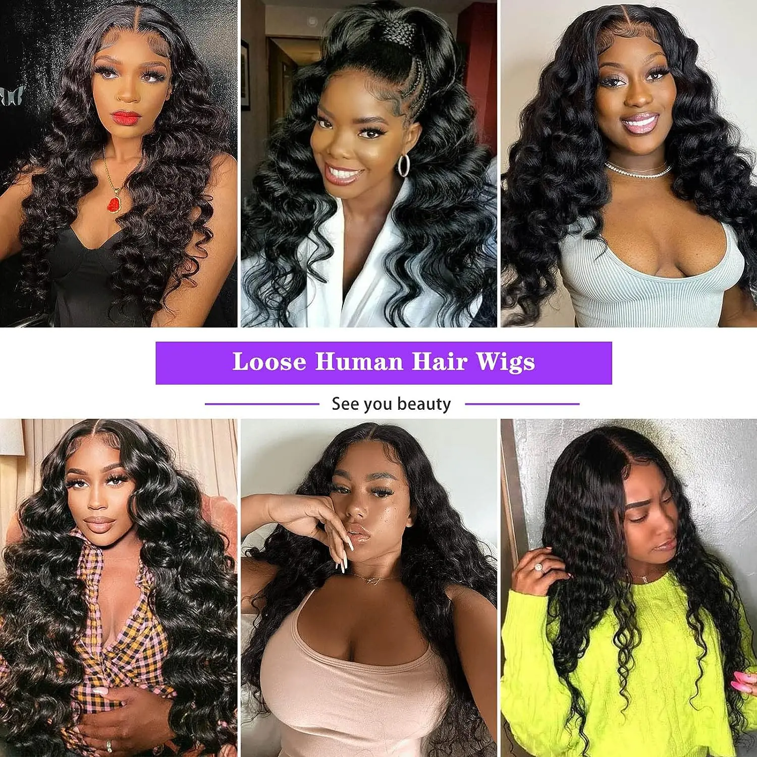 13x4 HD Transparent Lace Frontal Human Hair Wigs for Women Loose Deep Wave Glueless Pre Plucked Lace Front Wig Ready To Wear