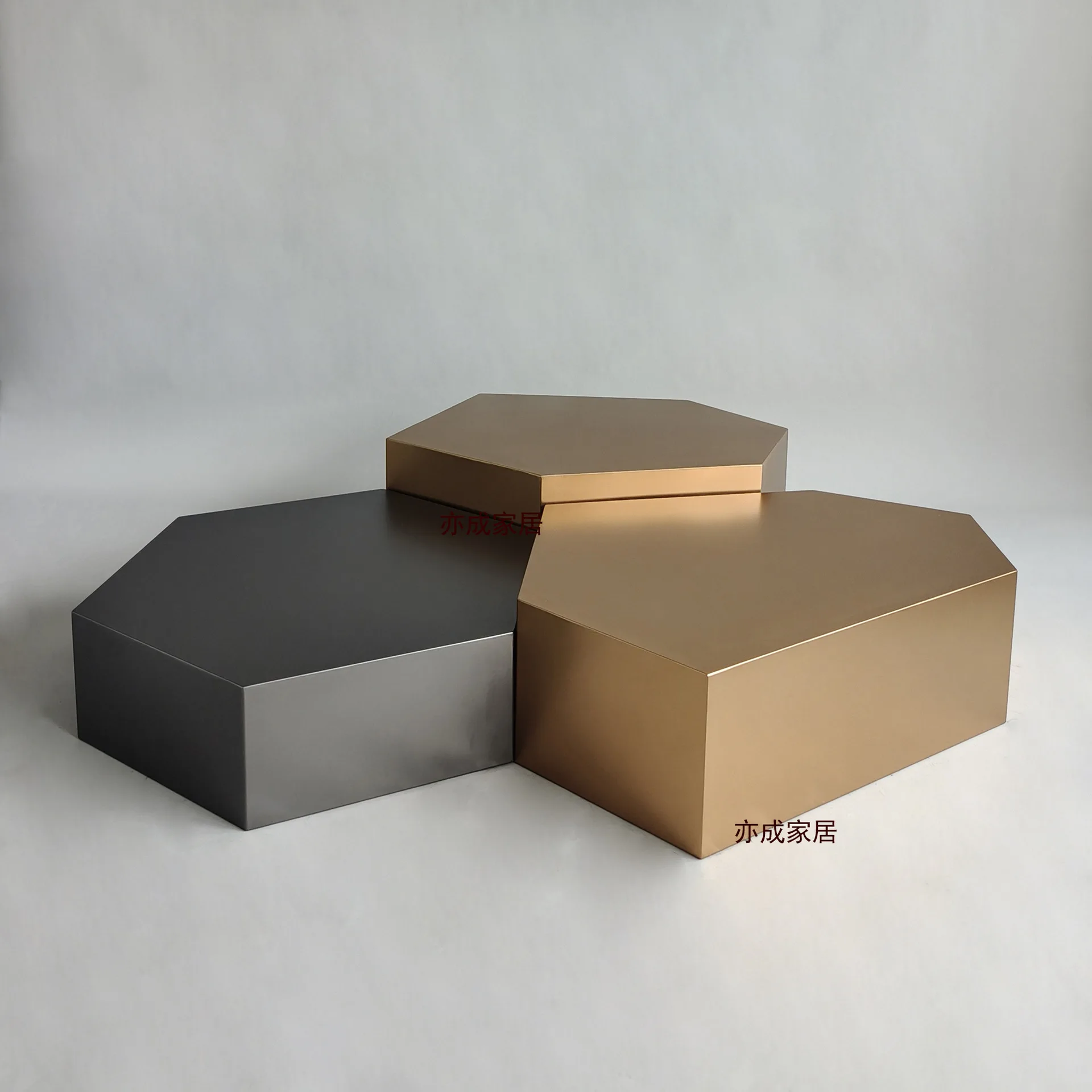 

LTT modern simple light luxury coffee table Italian minimalist living room stainless steel coffee table combination