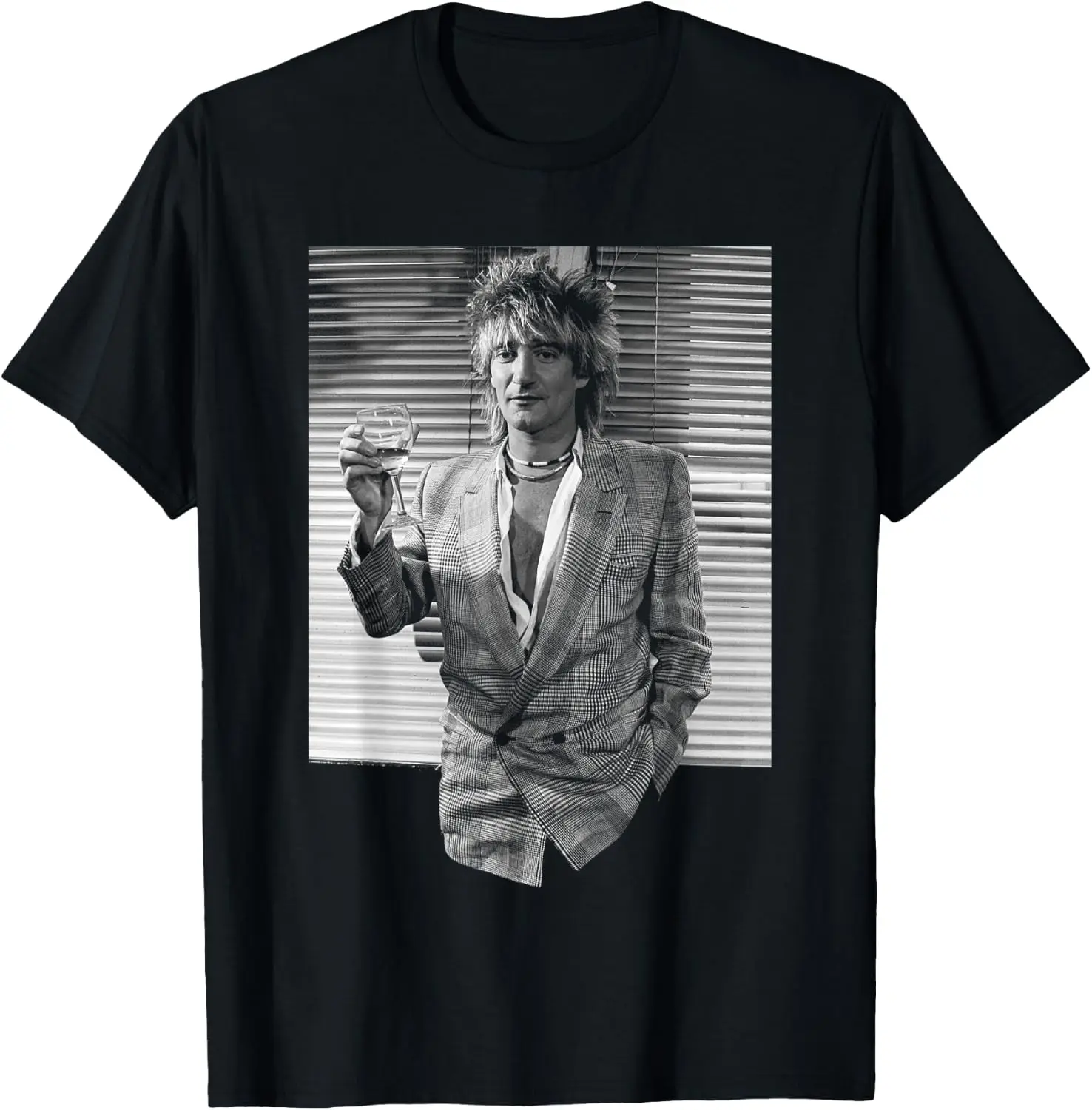 Singer Rod Stewart In London Press For Body Wishes Tour 1983 T-Shirt 100% Cotton Trendy Y2K Short-Sleeve Tee – Soft,