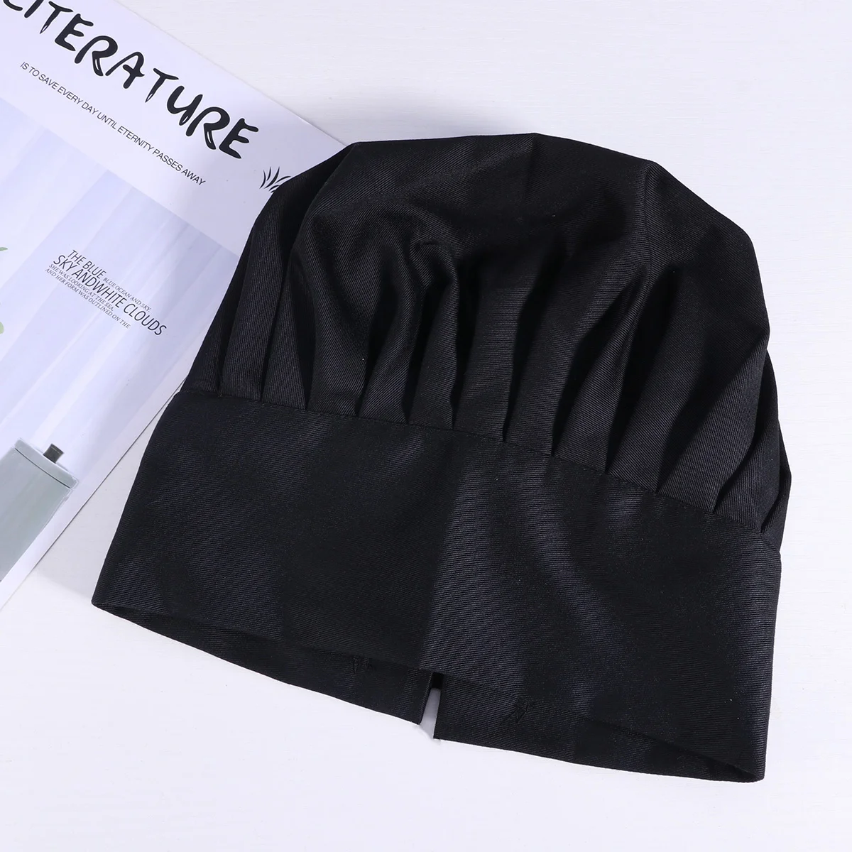 Mushroom Style Kitchen Restaurant Hat Chef Cook (Black) Mushroon chef hat Restaurant cap Cook hat