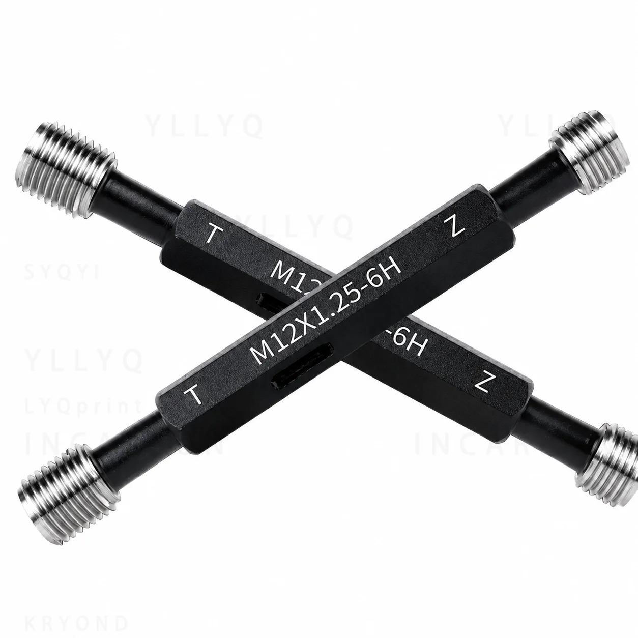M52-M59 6H Metric Fine Thread Plug Gauge GO/NO GO Precision Internal Thread Gauge for Screw Thread Measuring and Testing Tool