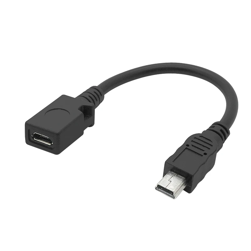 MINI USB male to Micro USB 5PIN female  data charging adaptor convertor cable 0.25m