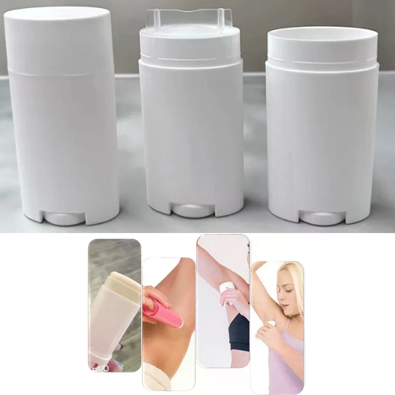 Plastic Empty Lip Balm Tube White 75g Refillable Perfume Deodorant Containers Portable Cosmetic Lipstick Tubes