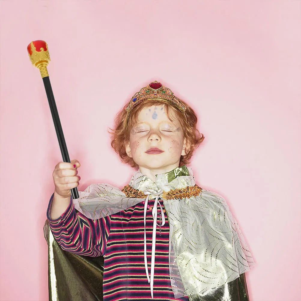 4 قطع كيد كينج كوسبلاي صولجان خفيف الوزن محمول مجوف لحفلة الهالوين مرحلة الأداء دعامة الصولجان