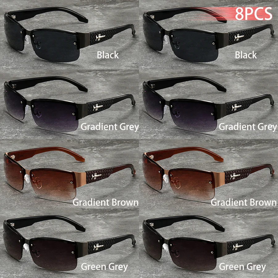 8PCS Mode Vintage Gradienten Objektiv Männer Frauen Angeln Fahren Mann Luxus Marke Designer Sonnenbrille Brillen – Detail 1