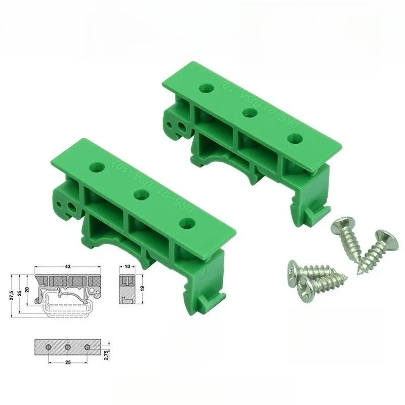 10er-Set DRG-01 PCB für DIN 35 Schienenmontage Halterungsadapter Leiterplattenhalterung Trägerclips Verbinder-A22U