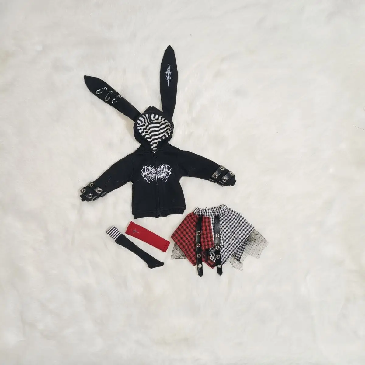 1/4 1/6 Bjd Doll Clothing Cute Rabbit Big Ear Coat+Irregular Skirt+Leg Cover+Sock Set Dressing Toy Bjd Doll Accessories No Doll
