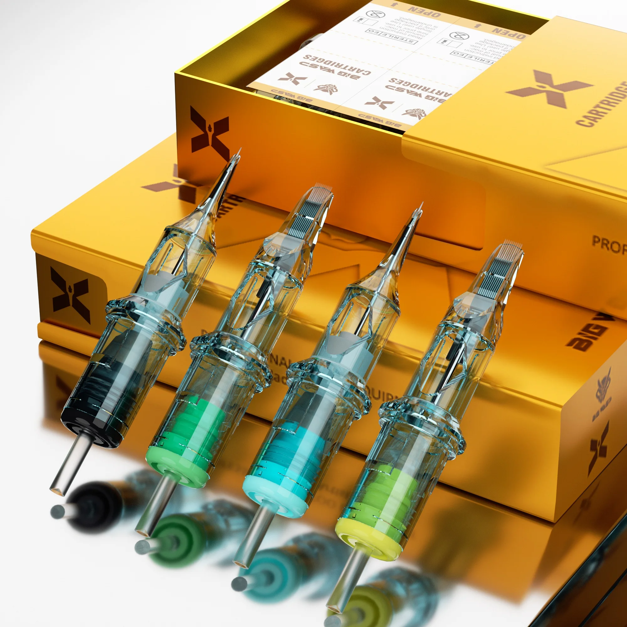 

BIGWASP 20Pcs/Box Tattoo Cartridge Needles Round Liner Disposable Sterilized Safety Cartridge Tattoo Needle For Tattoo Machines