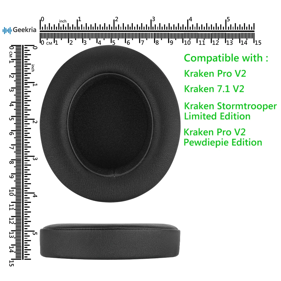 Almofadas de substituição Geekria QuickFit para Razer Kraken Pro V2, Kraken 7.1 V2, Stormtrooper
