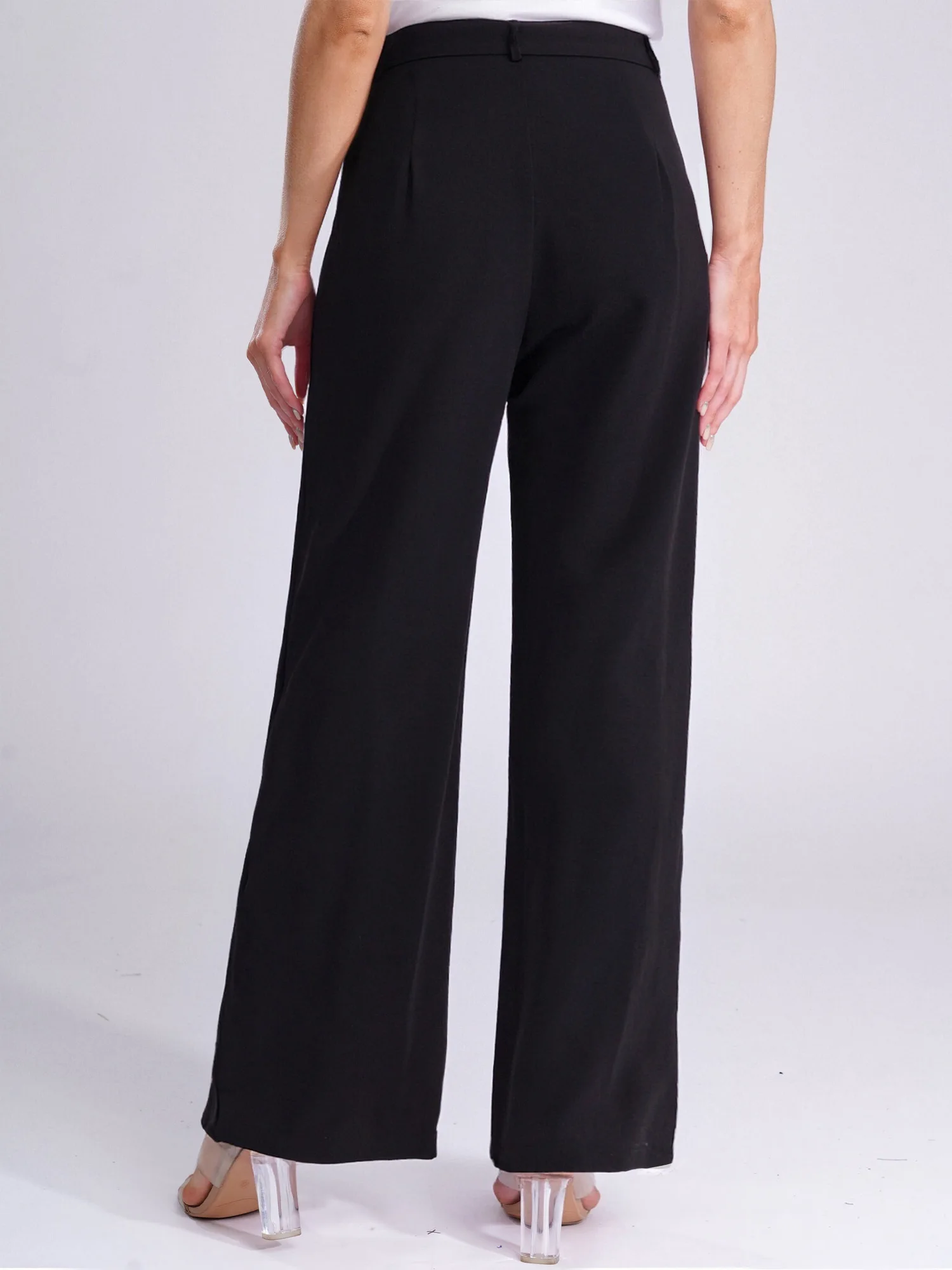 Pantaloni eleganti da donna Pantaloni lunghi a gamba larga a gamba dritta per abiti casual da lavoro Pantaloni da lavoro Pantaloni da donna a vita alta da ufficio