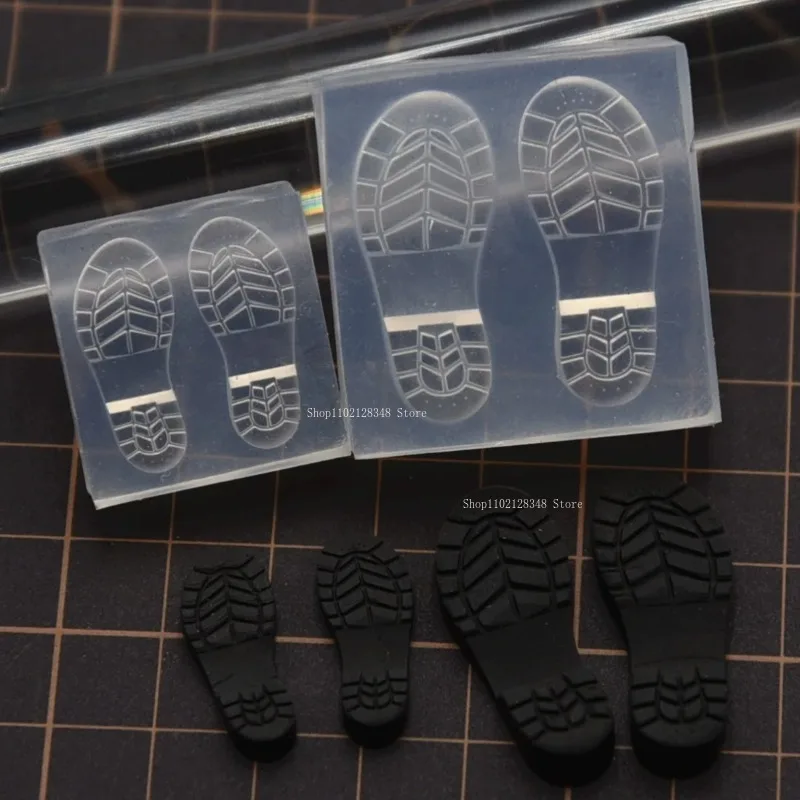 2Pcs Big/small Size Set Proportional Flat Shoes Silicone Mold DIY Ultra Light Clay Cartoon Doll Decoration Accessories Shoe Mold