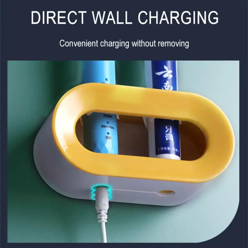 Double Hole Toothbrush Rack Bathroom Electric Toothbrush Holder Punch-free Toothbrush Storage Rack Bathroom Accessories