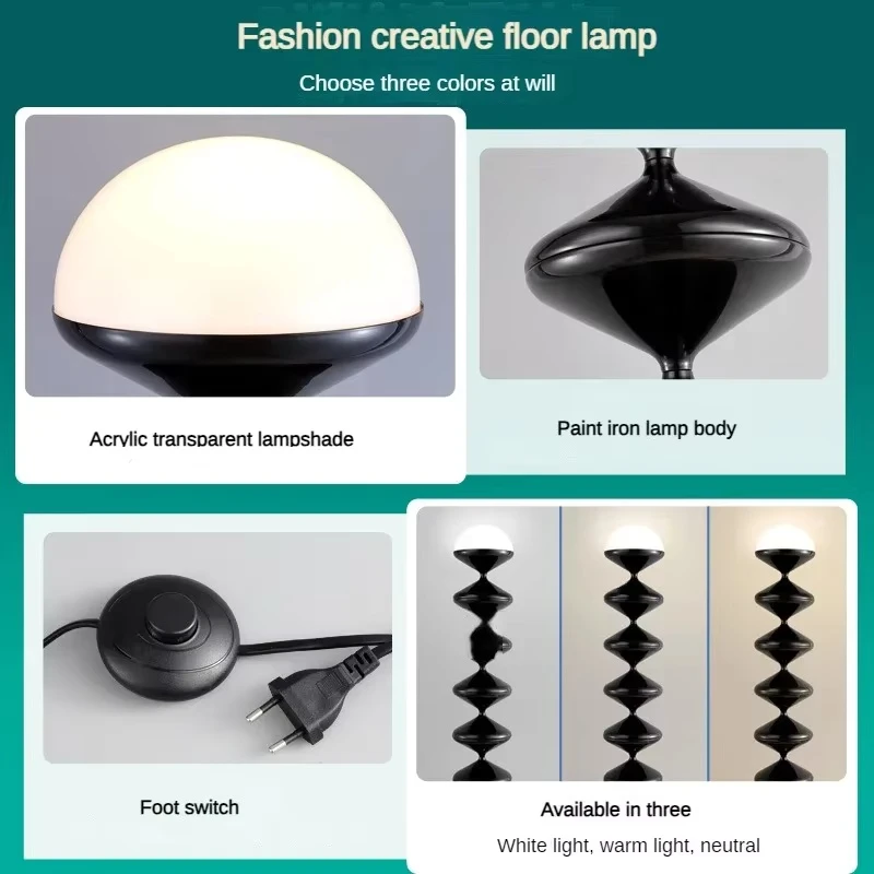 Nordic Black/white Candy Floor Lamps Home Decoration Living Room Sofa Tv Side Lighting Fixtures Bedroom Study Desk Lamp Dimmable