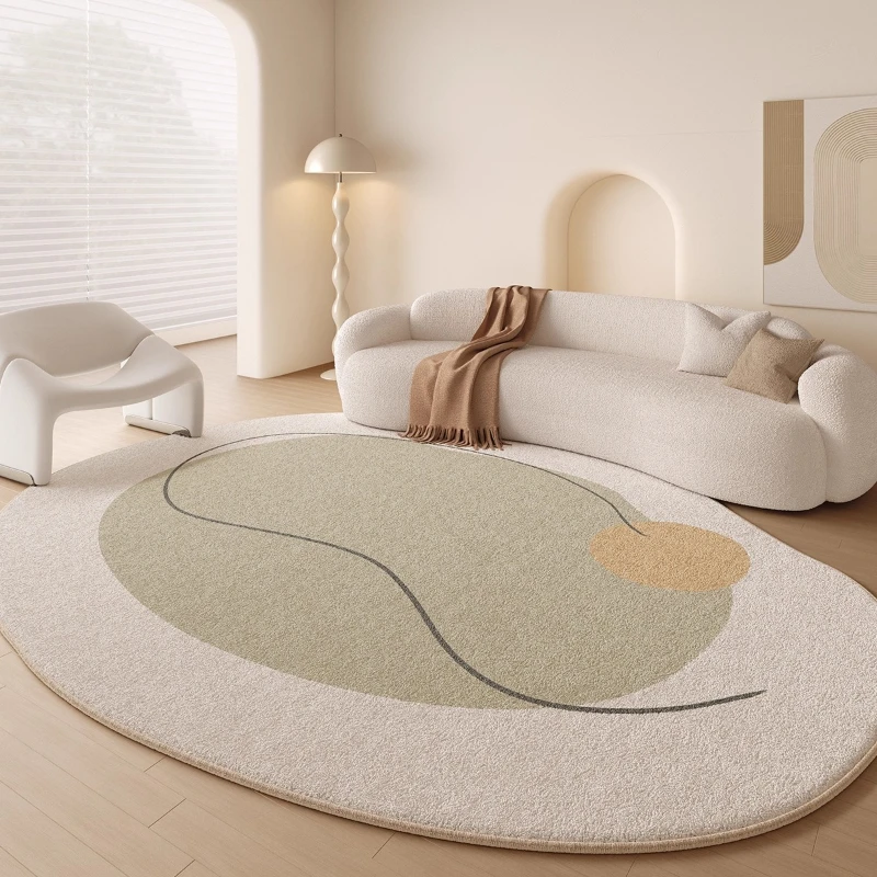 Cream Style Irregular Plush Carpet for Living Room Decor Home Bedroom Bedside Soft Rugs Simple Cloakroom Non-slip Washable Rug