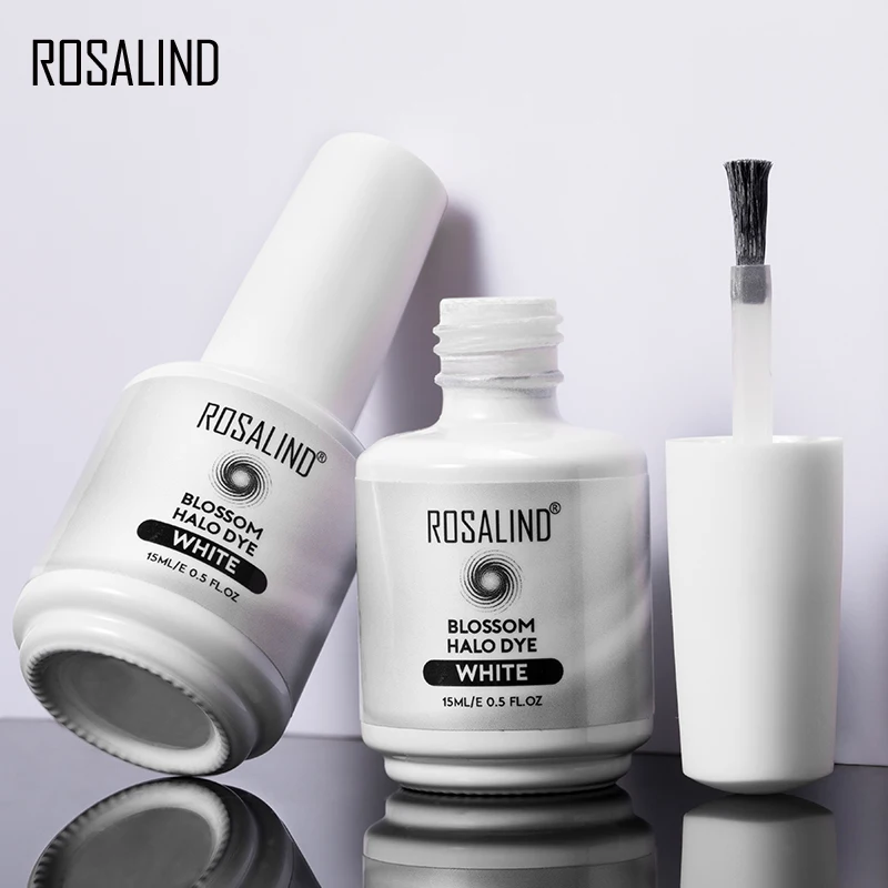 Rosalind 15Ml Wit Blossom Halo Verven Air Droge Inkt Stijl Blooming Voor Nail Art Decoratie Blijvende Base Top Coat hybrid Vernis