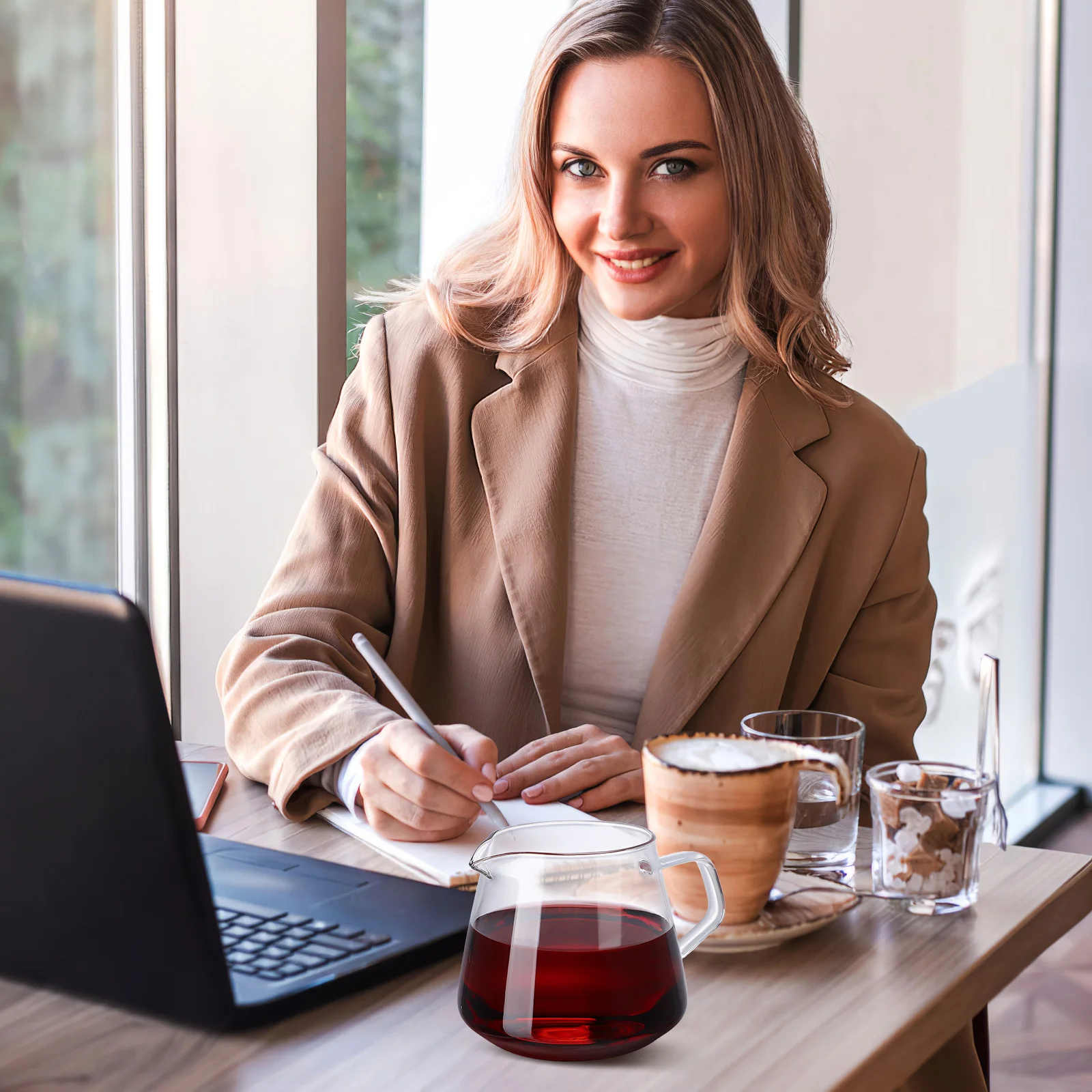 1 قطعة إبريق قهوة زجاجي غلاية 650 مللي إبريق شاي شفاف مقاوم للحرارة إبريق حليب لوازم منزلية متعددة الاستخدامات إبريق قهوة زجاجي #6