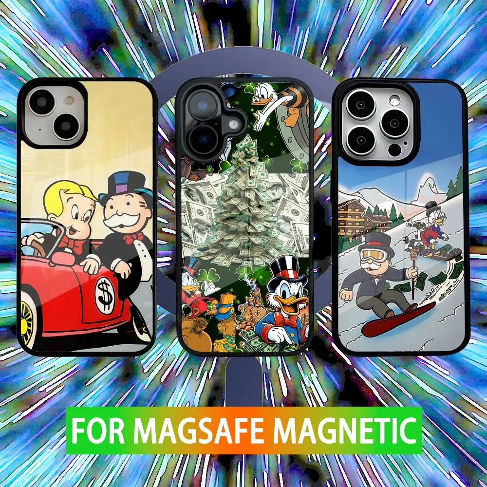

M-Monopoly Cash Phone Case For iPhone 16,15,14,13,12,11,Pro,Max,Plus,Mini,SE New Magsafe Magnetic Wireless Charging