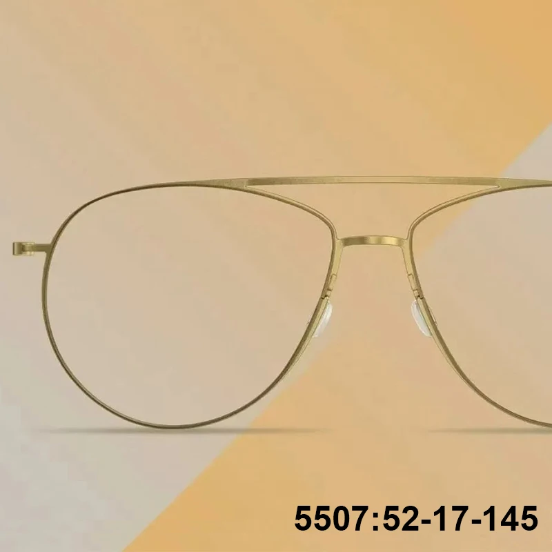 

Дания Мужские безвинтовые очки-пилот в оправе 5507 Титановые сверхлегкие очки с двойным лучом Классические дизайнерские качественные очки