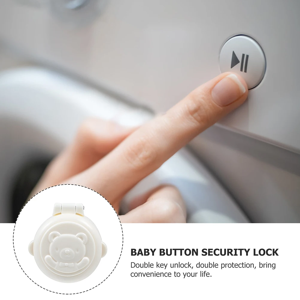 

Baby Proofing Button Cover Child Safety Locks ABS Material for Car Washing Machine Easy Install Cabinet Accessories