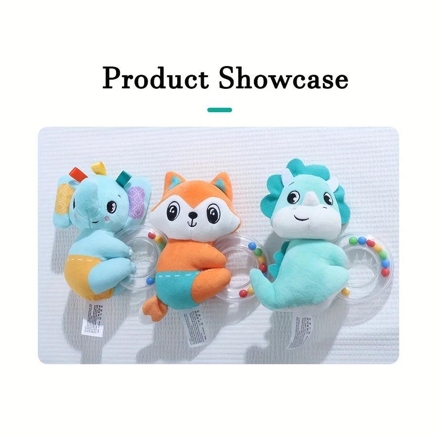 Coctelera de sonajeros suaves para jóvenes, juguetes de desarrollo con agarre manual para jóvenes, lindos juguetes de peluche con sonido para 0-3 años