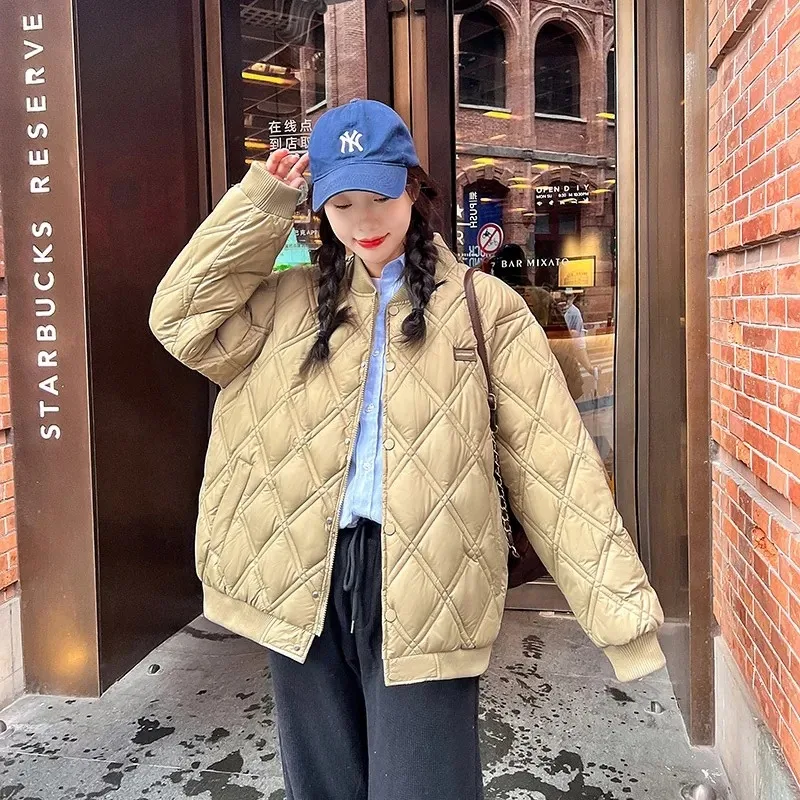 2023 New Autumn Winter Women Parkas Jackets Stand Collar Thick Warm Pattern Coat Female Casual Outwear Jacket Parkas