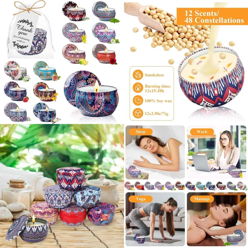 

Scentful Soy Wax Candles Gift Set - Long-Lasting Aromatherapy for Home, Weddings, Showers, and Celebrations