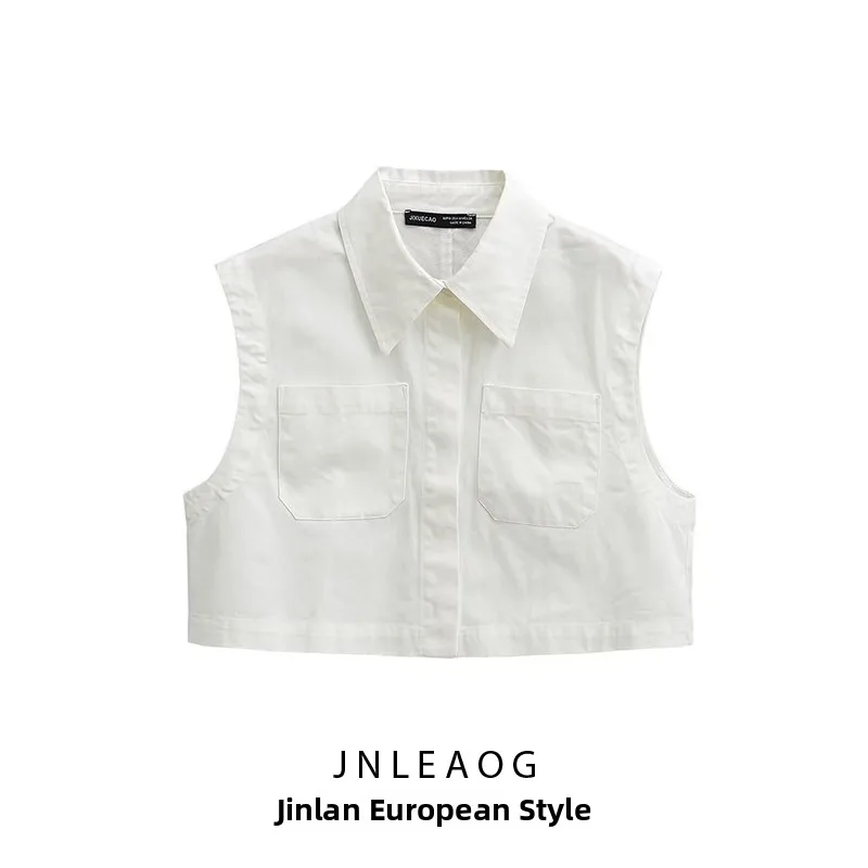 

Женский модный жилет JNLEAOG, весенняя новинка, приталенный крой, из полиэфирного волокна, без рукавов, укороченный, однотонный