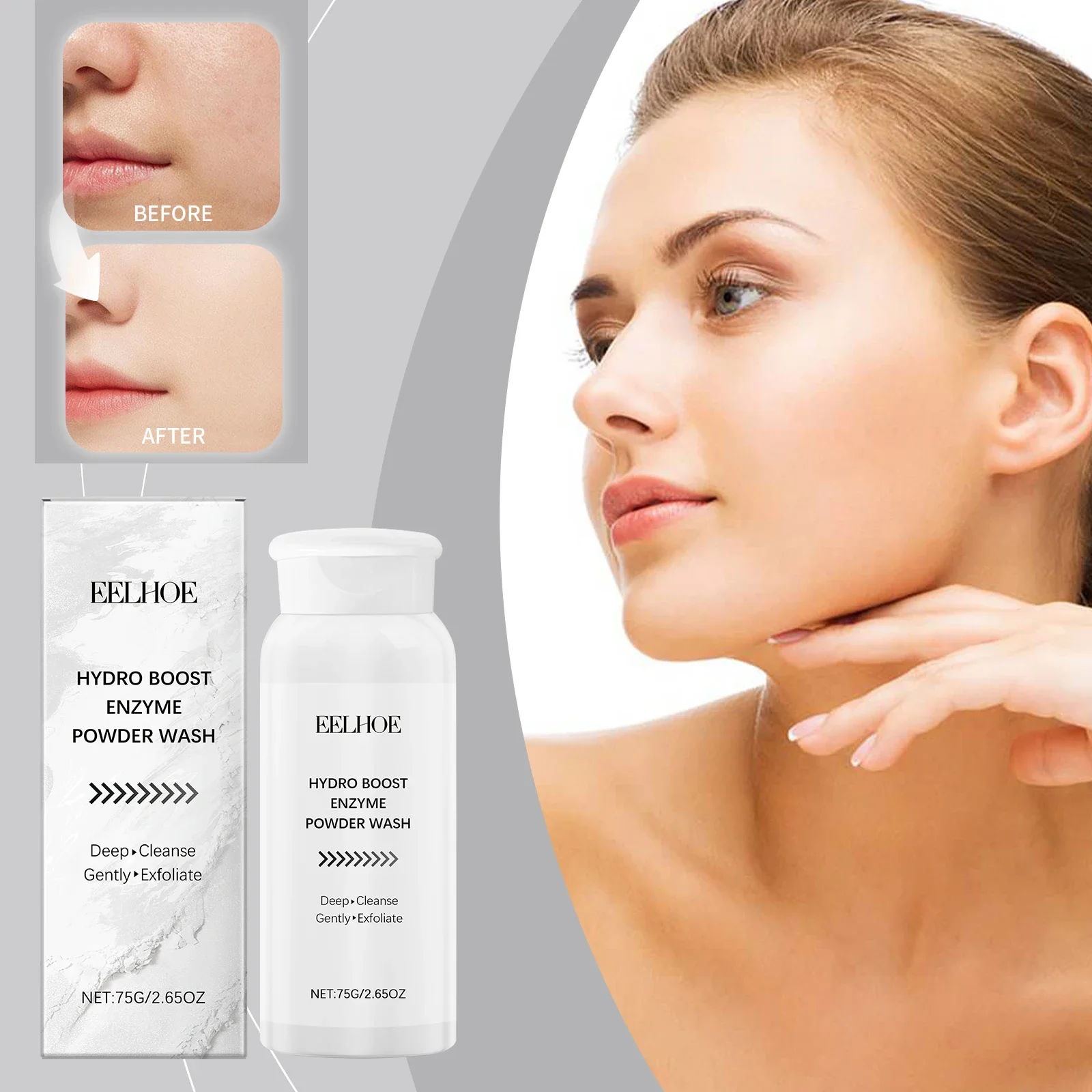 إنزيم بودرة الوجه غسل البشرة السيطرة على النفط تنظيف مسام الوجه إزالة الرؤوس السوداء البثور سطع لون البشرة نضارة طويلة الأمد #2