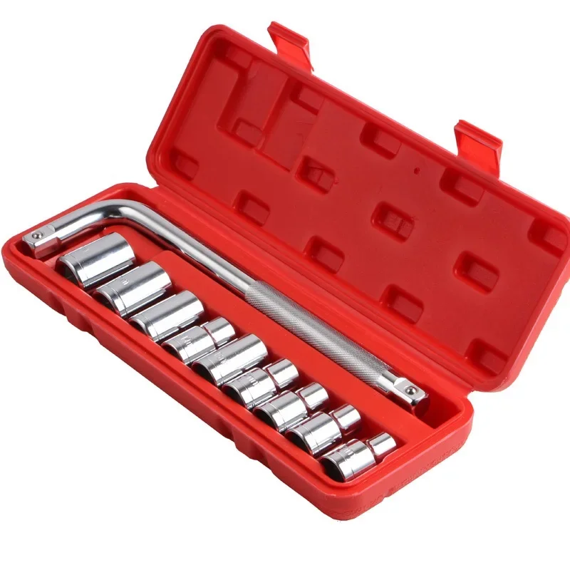 

10pcs Car Repair Tool L Shape 8mm 10mm 12mm 13mm 14mm 17mm 19mm 21mm 24mm Socket Wrench Combination Suit Disassembly Tool