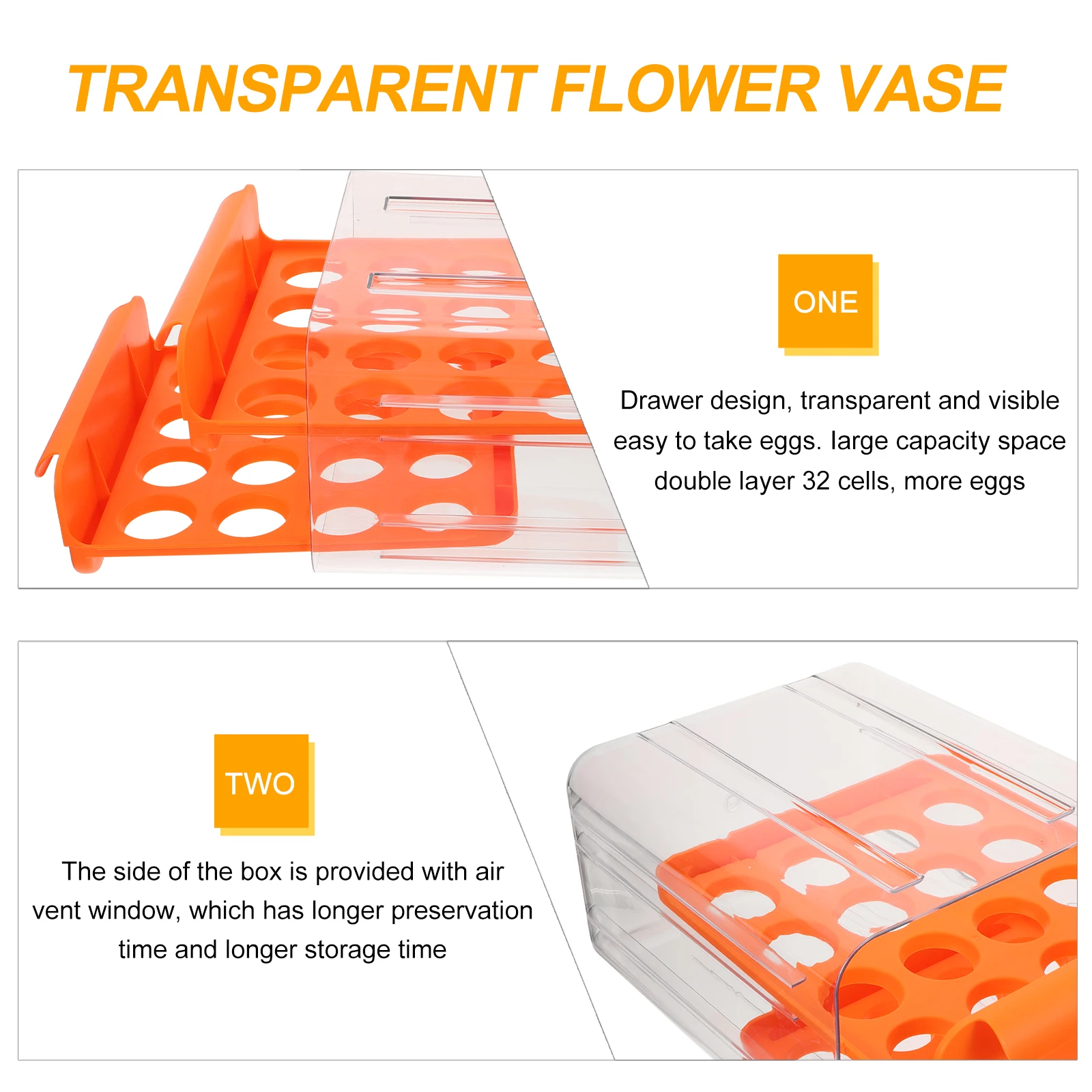 

1pcs Drawer Type Box Transparent Storage Box Refrigerator Cabinet Space Saving Egg Container Organizer Plastic Egg Carton