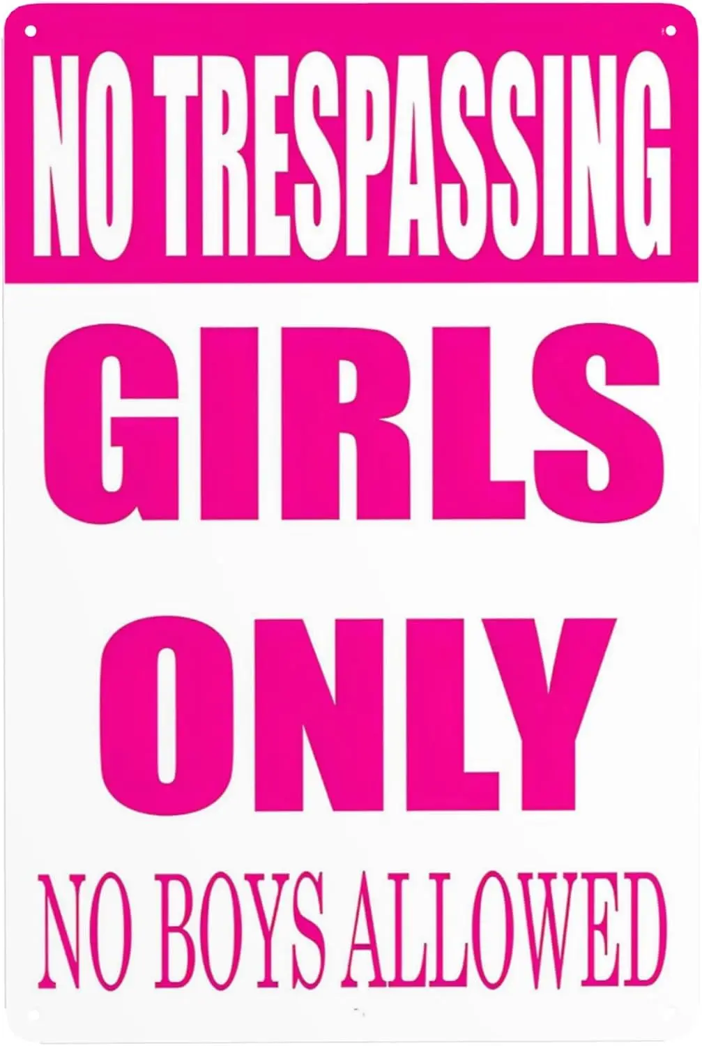 Funny Girls Only Sign No Boys Allowed Wall Decor Bedroom Door Signs Dorm No Trespassing Metal Sign  --Tin Sign