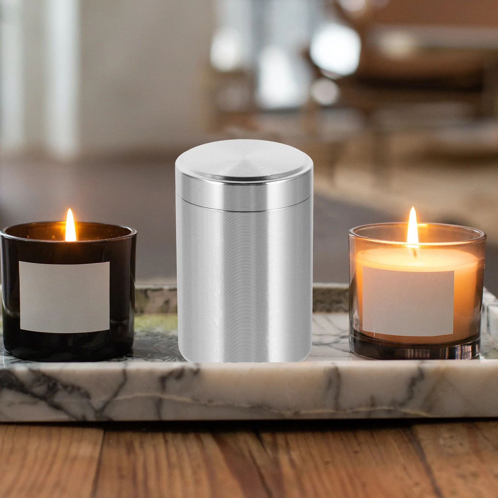 

2Pcs Titanium Alloy Tea Canister Uv Protection Portable Airtight Metal Storage Jar Loose Tea Container Multi-Function Household