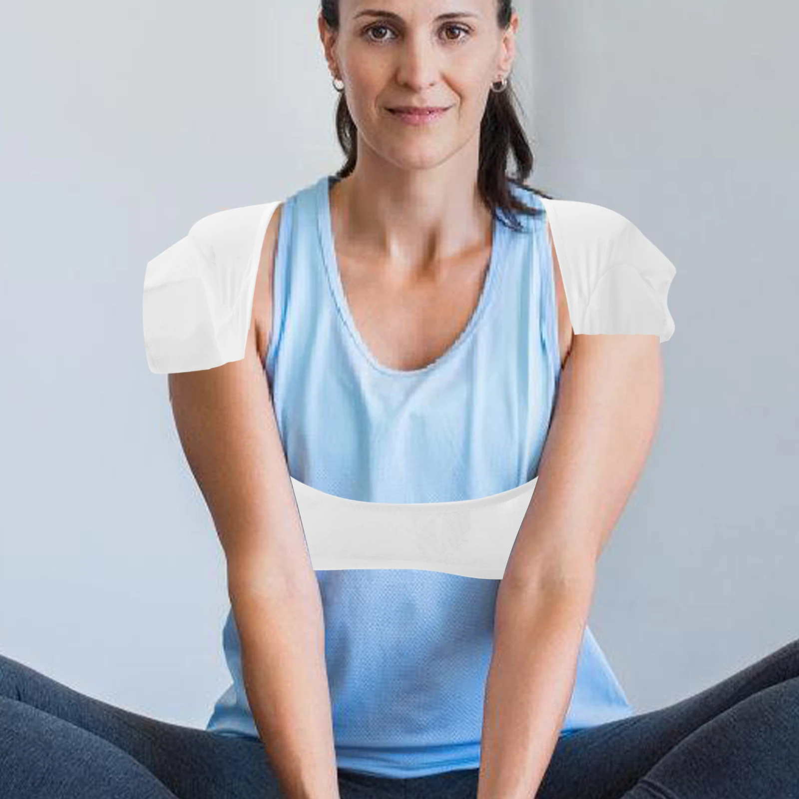 

Sweat-proof Undershirts Thin Breathable Washable Underarm Vest Pads for Women 115-150lbs Skin Color Reusable Summer