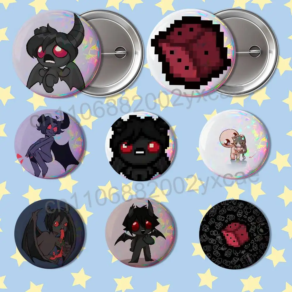 Demon Azazel Binding of Isaac 58mm 44mm Round Pins Creativity Printed Pictures Text Metal Lapel Badges Brooches Jewelry