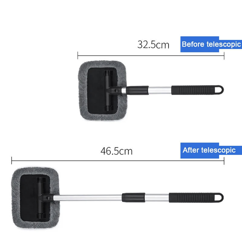 窓やガラスを掃除するための伸縮ロッド,アルミニウム合金,ワイパー,マイクロファイバー,長いハンドル付きマイクロファイバーブラシ,カーアクセサリー