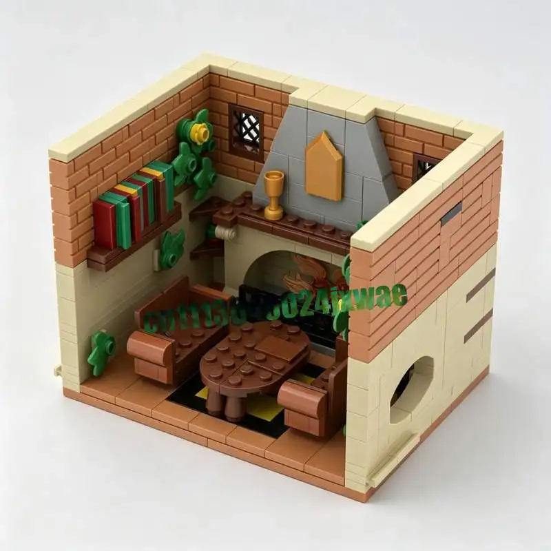 341Parts Magic Castle Common Room MOC Model Custom Puzzle Architecture DIY Creative Assembly Educational Blocks Toy Gift Display