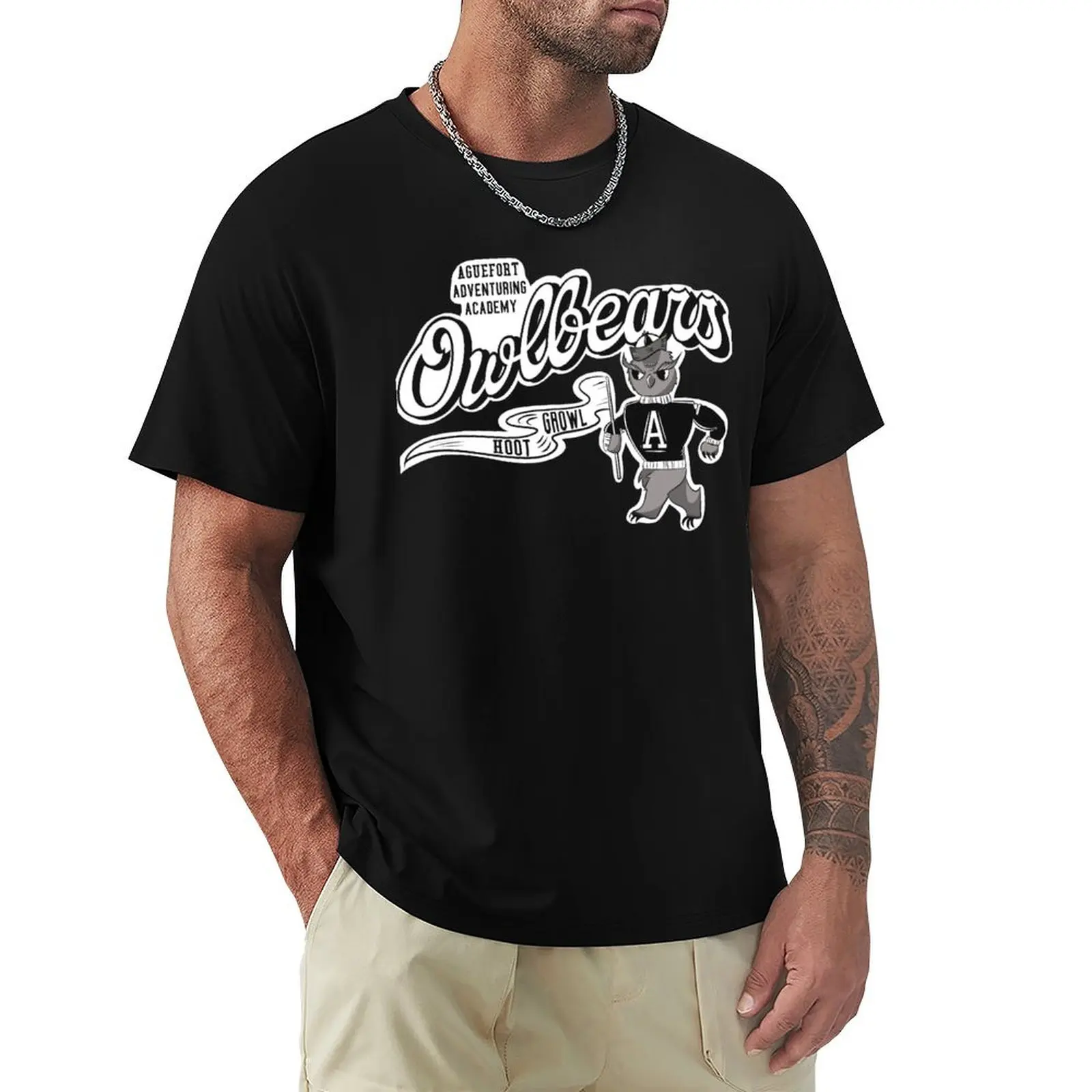 Aguefort Owlbears Old School Mascot T-Shirt Summer Sports Quick Dry T-Shirt