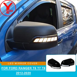 Tuning LED Mirror Cover Car Styling Side mirror Trim Wildtrak Double Cabin For Ford Ranger t6 t7 t8 2012-2020 Accessories YCSUNZ