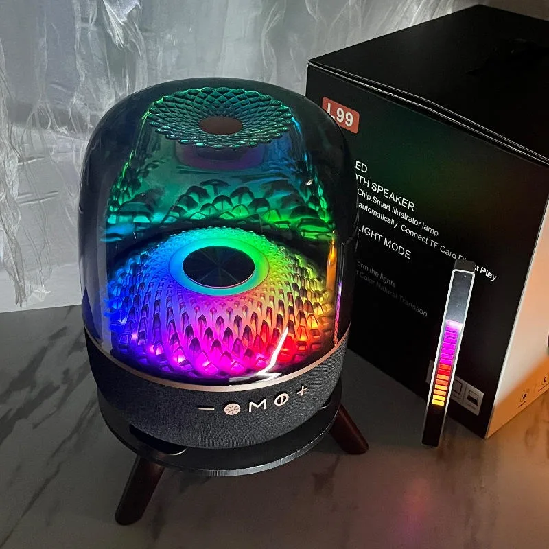 Pop L99 Transparent Wireless Bluetooth Speaker Home Desktop Subwoofer Outdoor Portable HIFI Stereo Soundbox TF Card USB Playbac