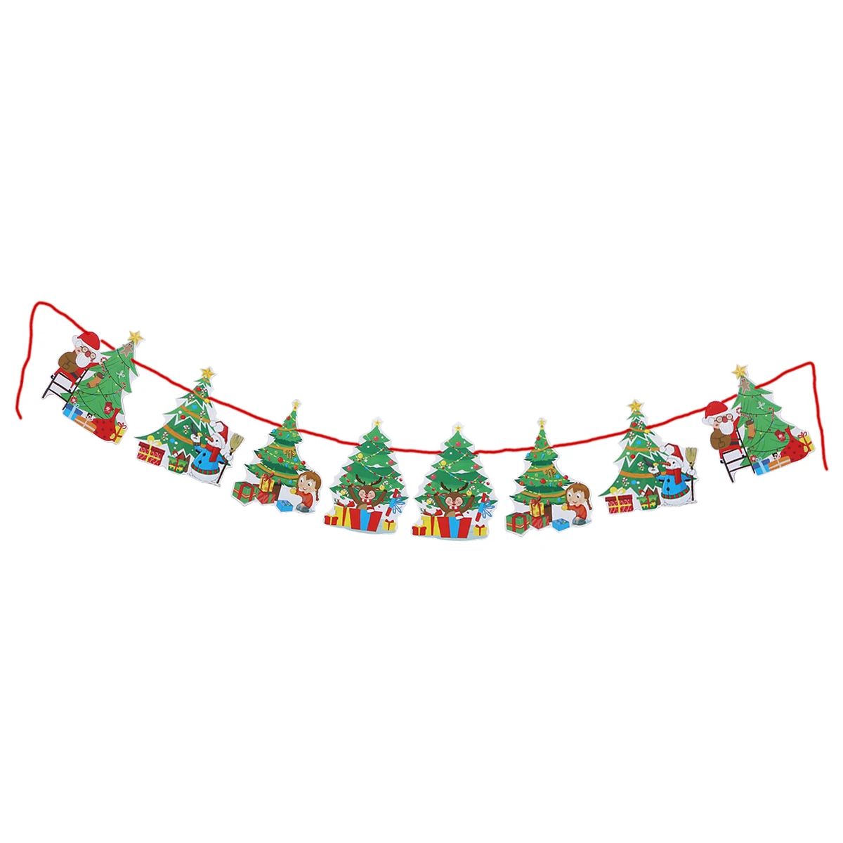 

Christmas Tree Banner Garland Paper Flags Bunting Decorations for Party Home Kids Room Holiday Ornaments
