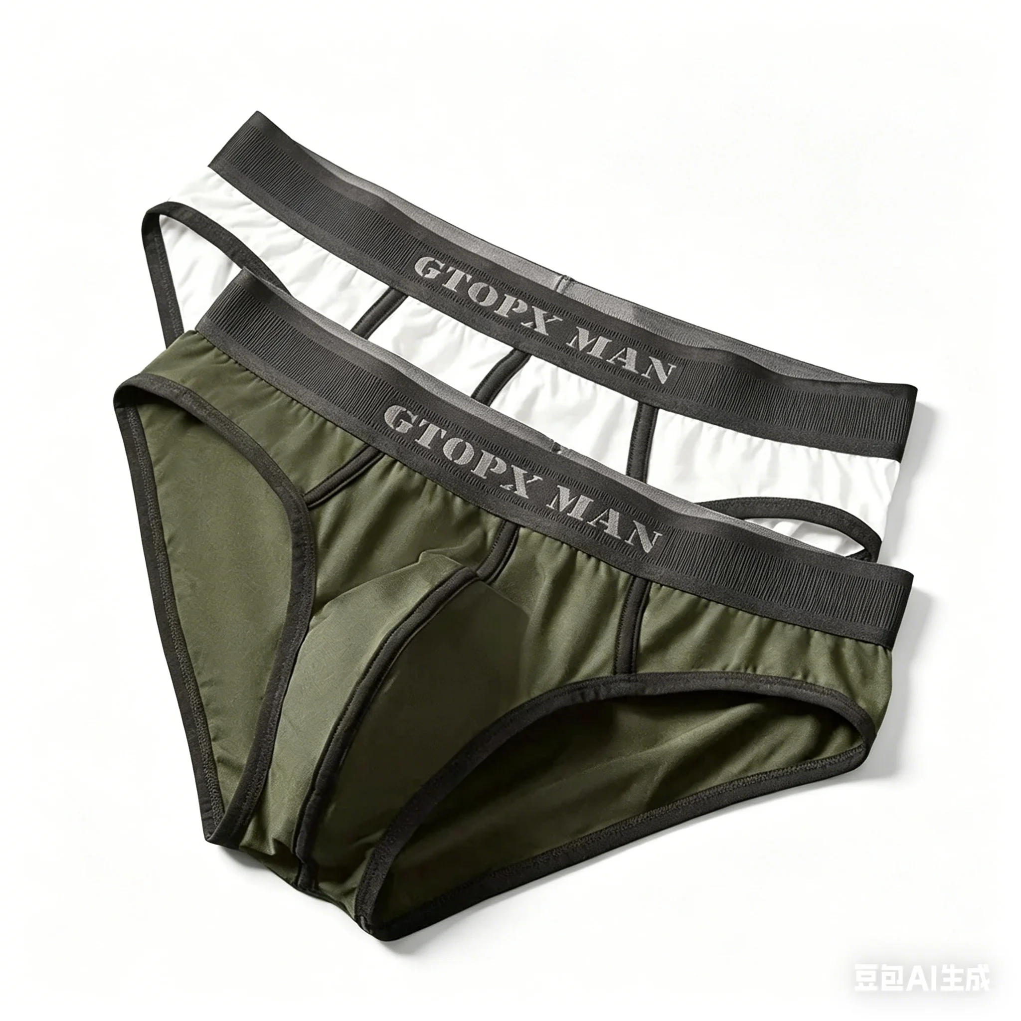 Men Cotton Briefs Contrast Black Line Stitching Single Layer Large U Convex Pouch Low Rise Soft Breathable Male Underwear