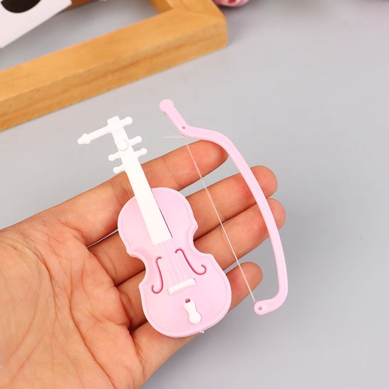 كمان مصغر صغير محاكاة الكمان اليدوية سطح المكتب الكمان الديكور عديم الرائحة بيت الدمية الملحقات #4