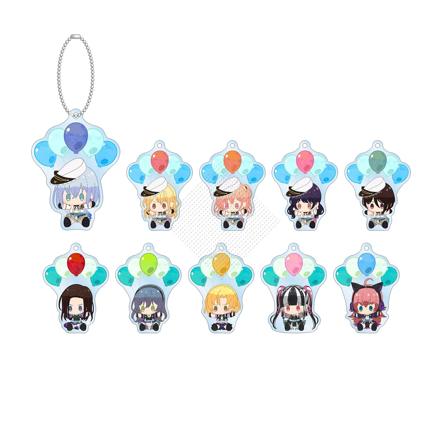 Game Kurata Mashiro Hiromachi Nanami Tsukushi Kirigaya Keychain Doll Anime Acrylic Keyring Pendant for Gift