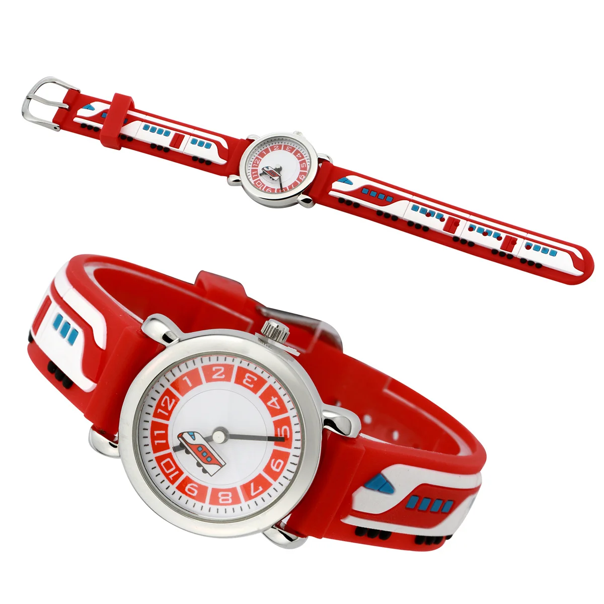 1Pcs Creative Watch Red 3D Cartoon Waterproof Silicone Band Accurate Quartz Movement Comfortable Wear Gift