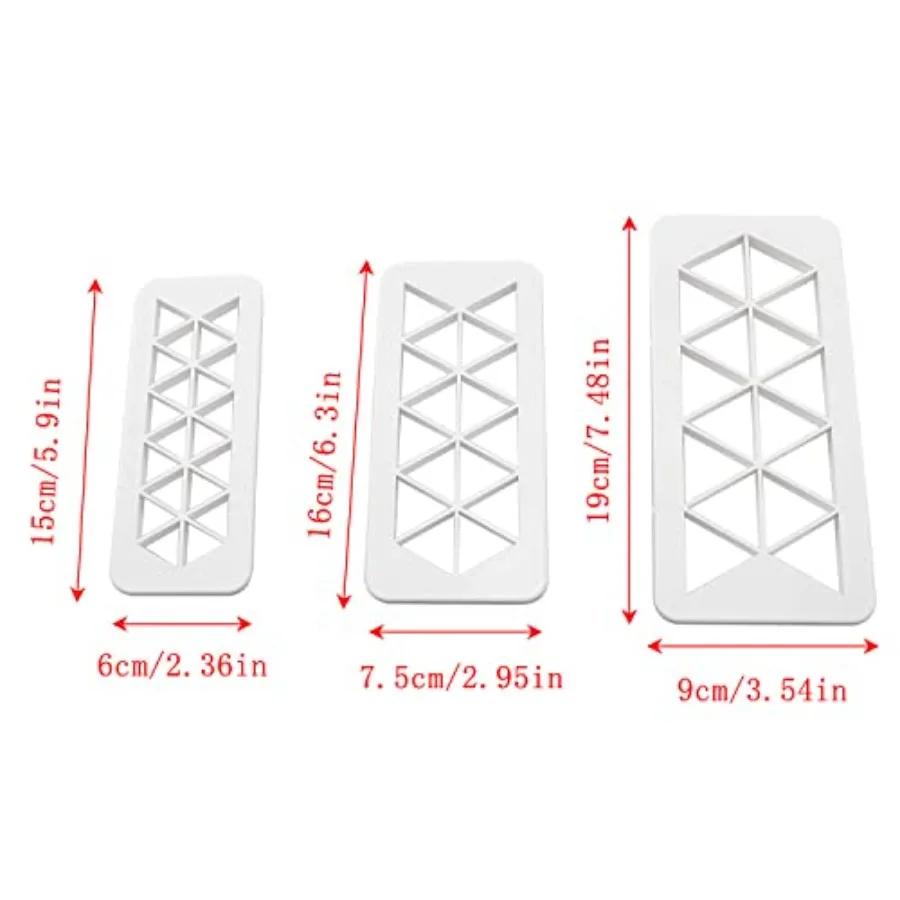 3IN1 Triangle Cake Fondant Cutter Ce Cutter Biscuit Cutter Cake Cutter Fudge Cake Decorative Mould 3 Size