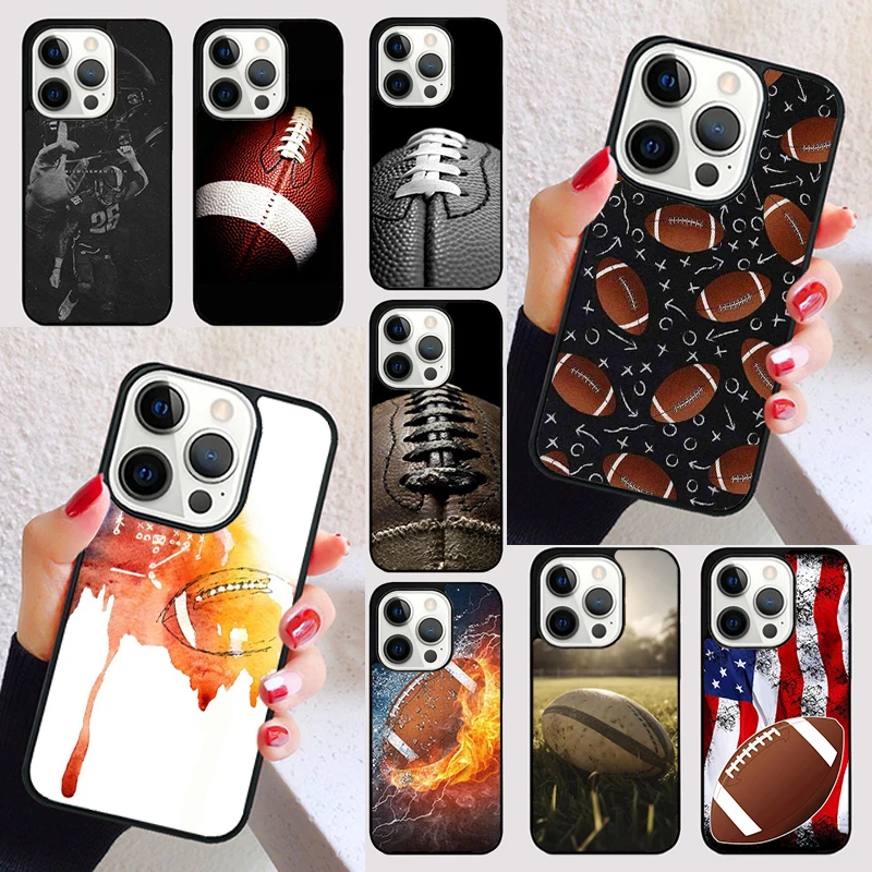 American Football Rugby Ball cover For iPhone 15 16 13 12 11 14 Pro Max Mini Max SE 2020 7 8 15 16 Plus Phone Case