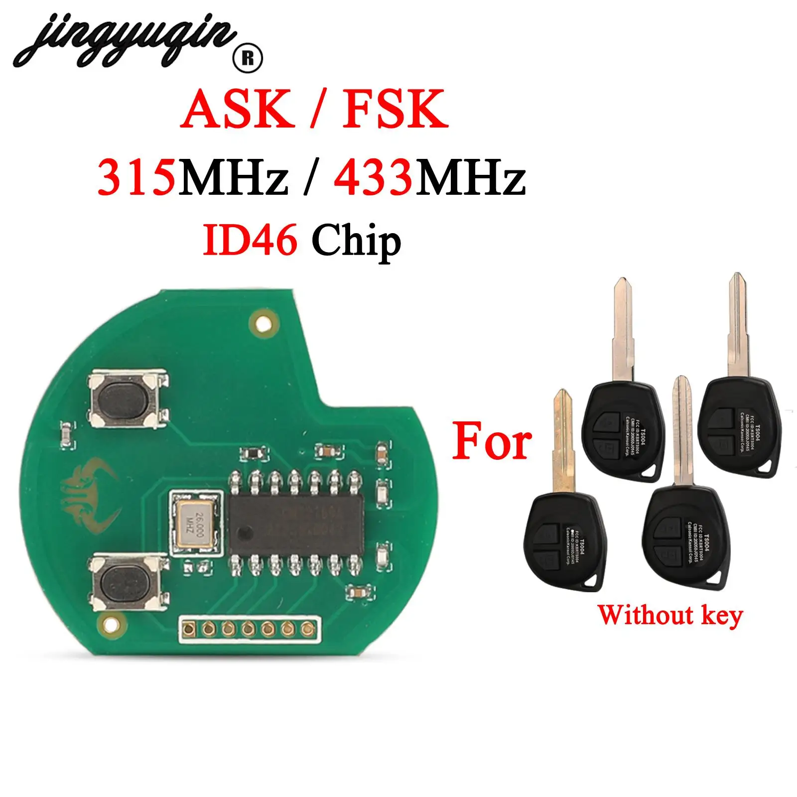 

jingyuqin Remote Key Circuit Board 315MHz/433MHz ASK/FSK For SUZUKI SWIFT SX4 ALTO VITARA IGNIS JIMNY Splash Fob ID46 Chip